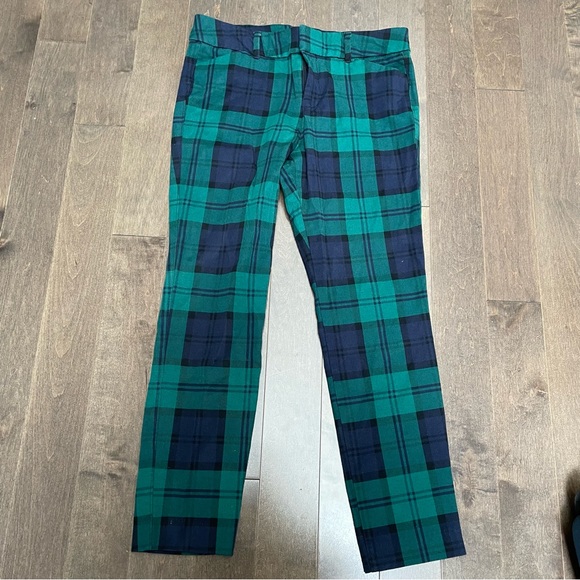 Old Navy Pixie Green/Blue Plaid/Tartan Pants - Picture 9 of 12